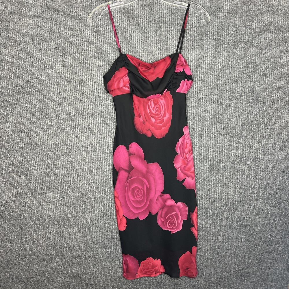 Vintage Be Smart Dress Womens 7/8 Floral Y2K Sleeveless Vamp Grunge 90's